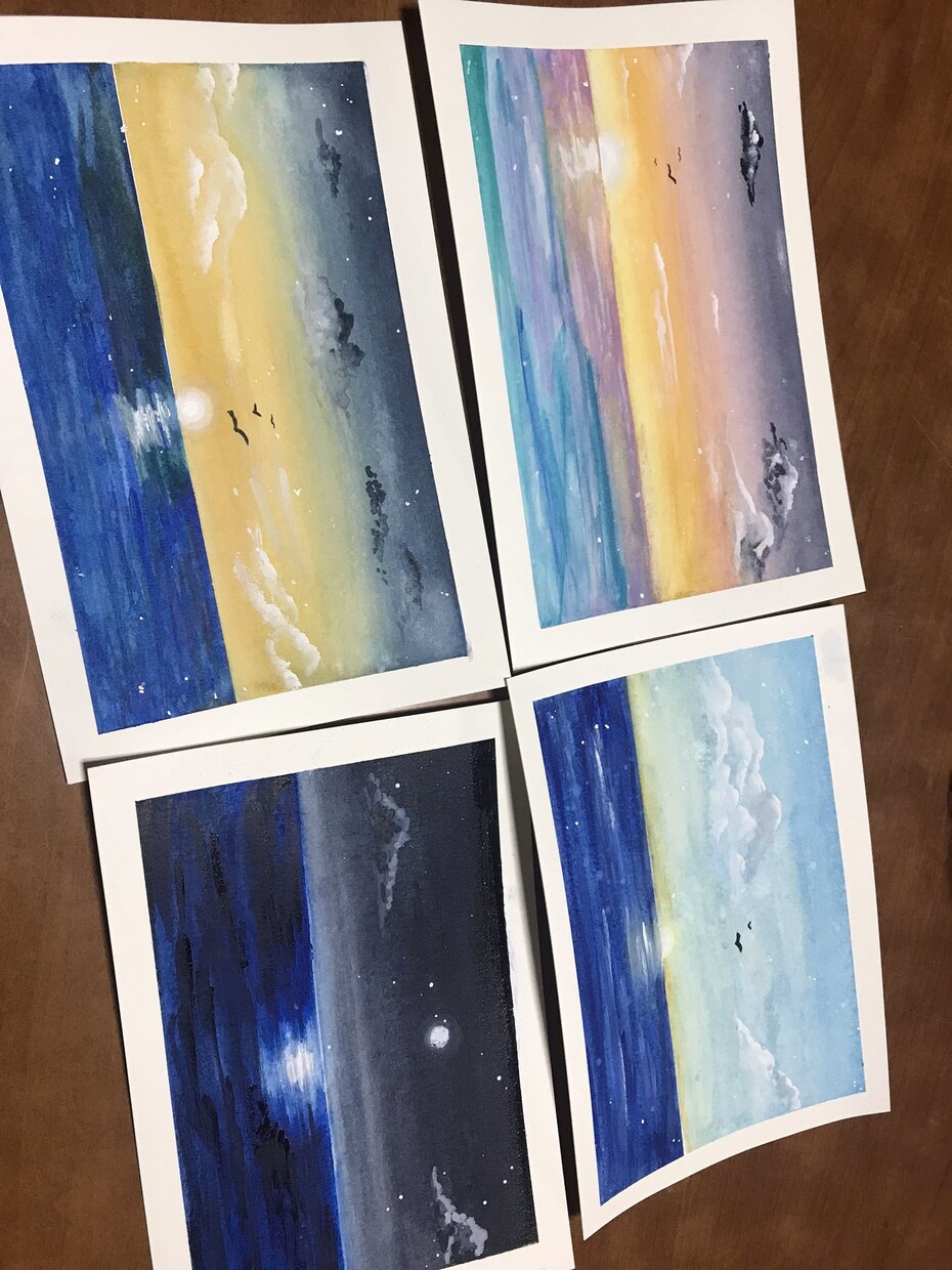 アナログで海と空のイラストを描きます 原画が手元に届き生活に彩りを加えます！ イメージ4