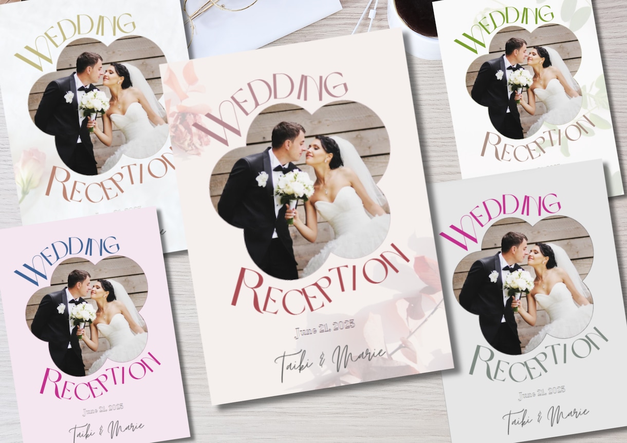 即納◎華やかなプロフィールブックを作成します 結婚式のテーマに合わせて１２パターンより選択可能♪ イメージ1