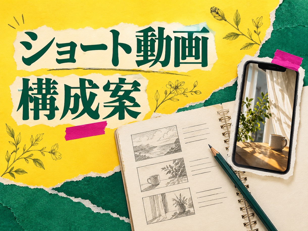 ショート動画の構成案を作ります 素材と目的に合わせて撮影前の内容を整理します イメージ1