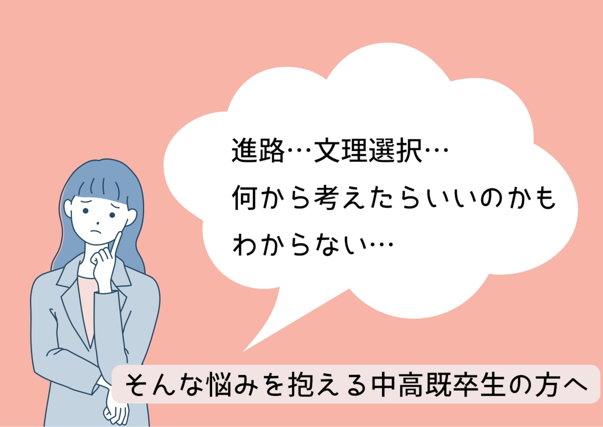 １週間チャット無制限　進路選択のお手伝いをします 進路にお悩みの中学生・高校生・既卒生の方向け イメージ2