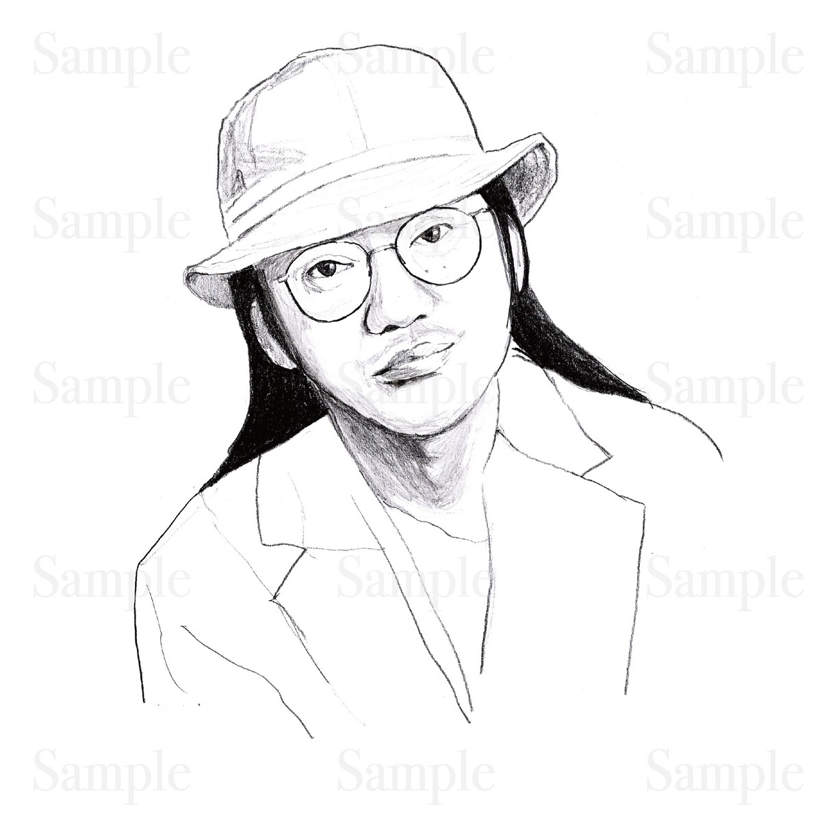 写真から鉛筆デッサン風に似顔絵を描きます SNSのアイコンやプレゼントに！ イメージ8