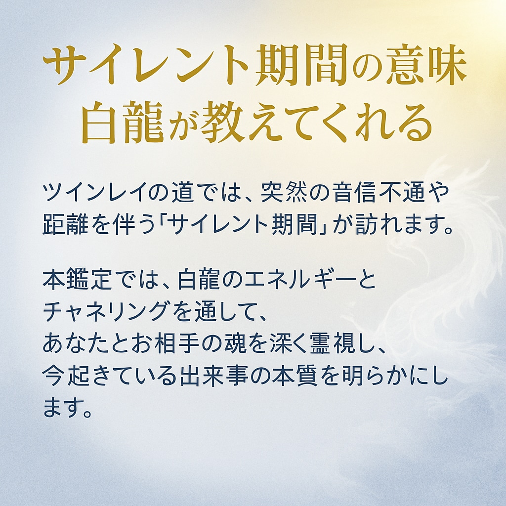 ツインレイ再会は近い？サイレント終わり霊視します 再会の兆しと時期を具体的に伝えます イメージ3