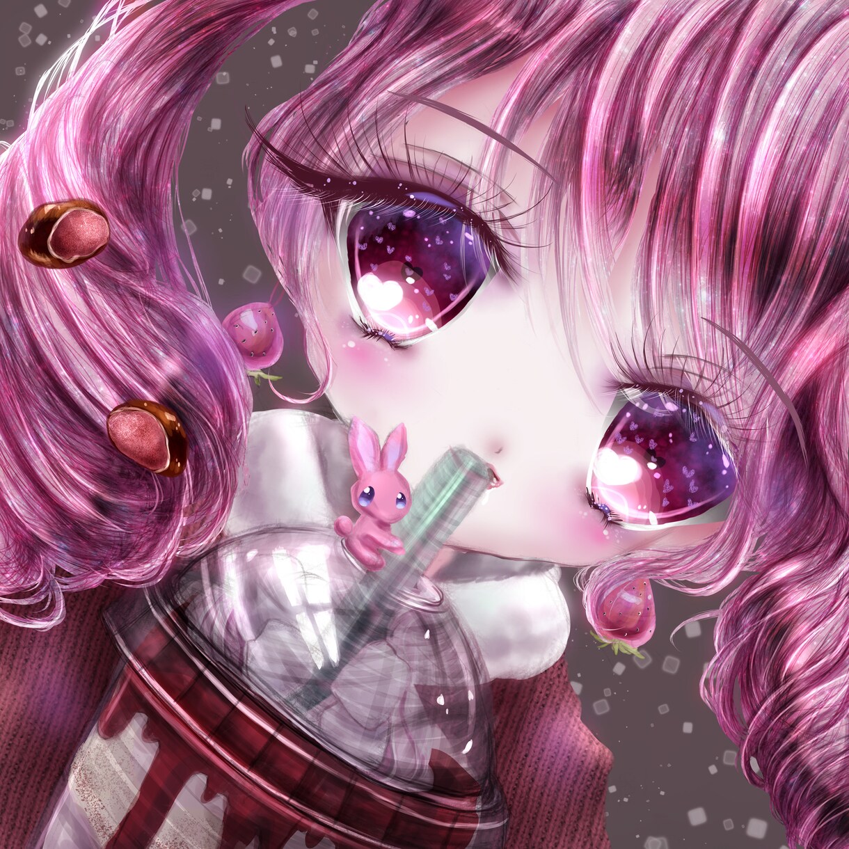 かわいい女の子アイコン描きます キラキラな少女のアイコンを使ってみませんか イメージ3