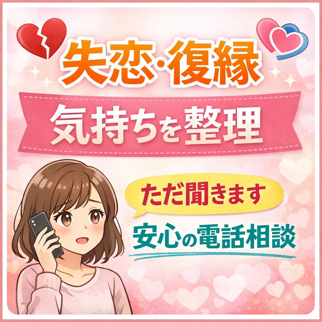 失恋、復縁のお悩み聞きます ただ話を聞いてほしい、そんな夜にぜひお話聞かせてください。 イメージ1