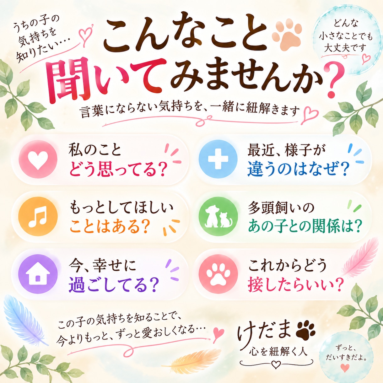 大切なあの子の想いを優しくお届けします ペットの気持ちをやさしくつなぐメッセージ イメージ7