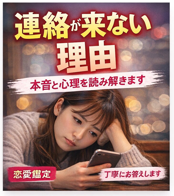 相手の本音と連絡が来ない理由を深く読み解きます 相手の気持ちがわからない“モヤモヤ”ちゃんと理由があります。 イメージ1
