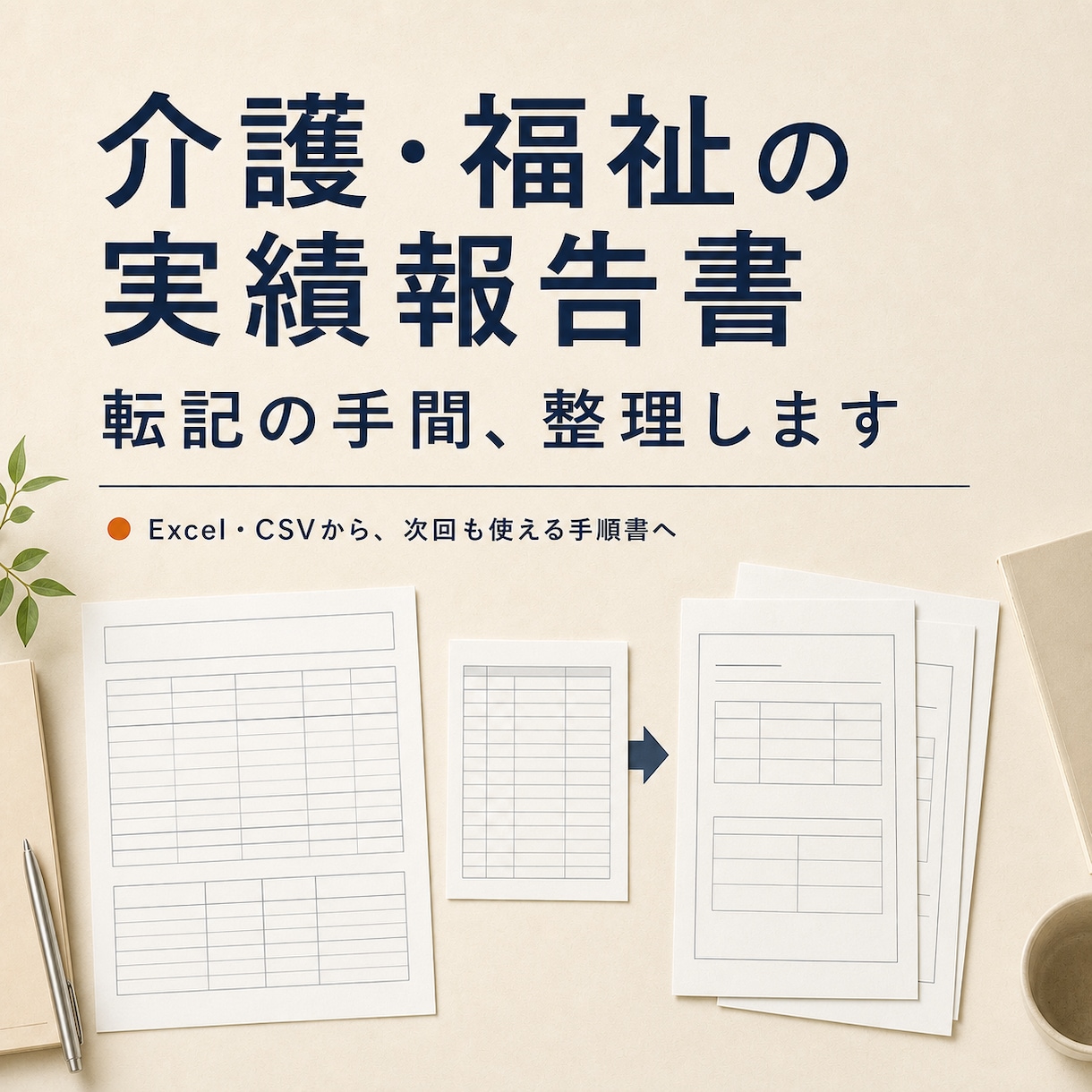 介護・福祉の実績報告書づくり、楽にします 今の作り方を見直して、次回も使える手順を文書にします イメージ1