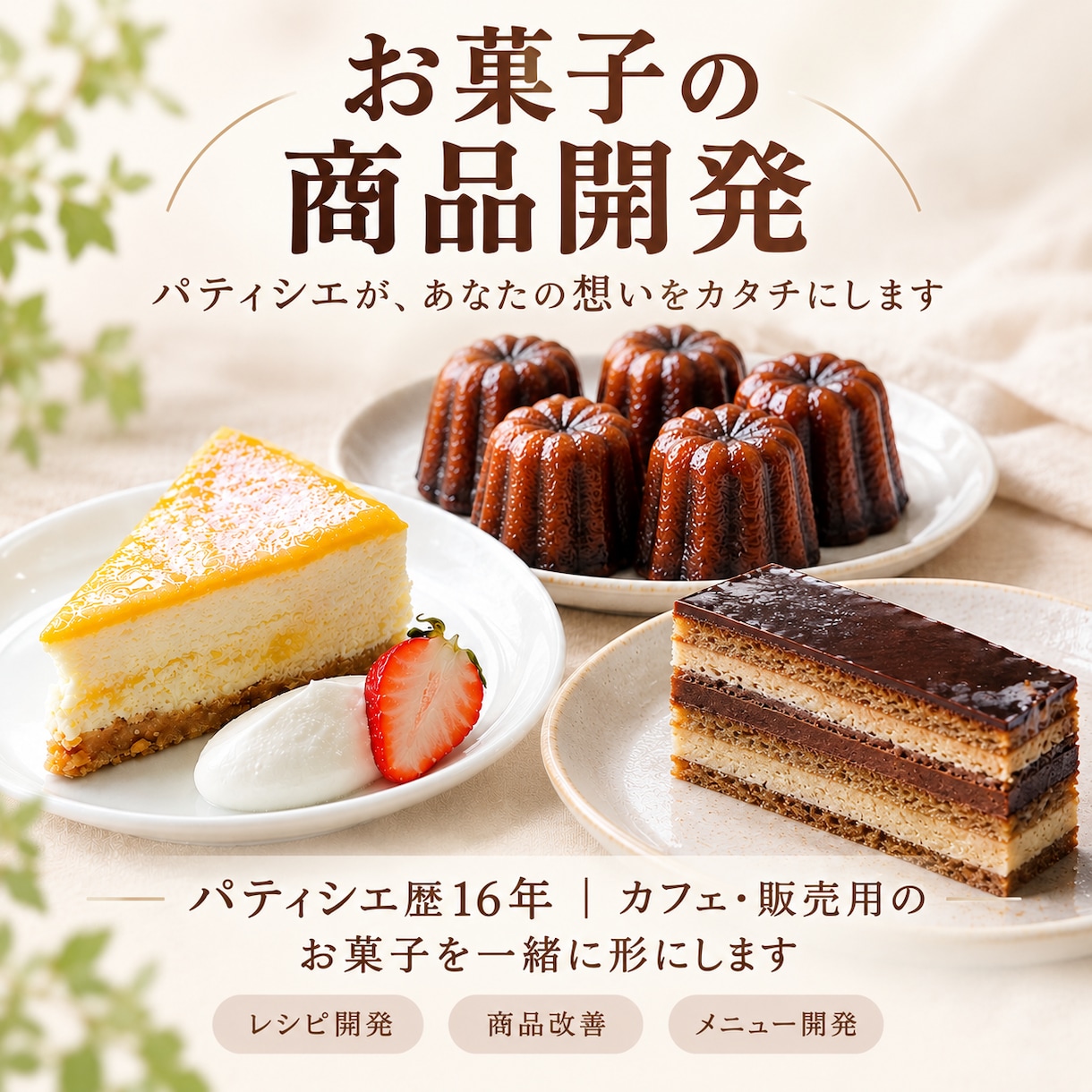 お菓子のオリジナルレシピを開発します 味・食感・用途に合わせて丁寧に対応します イメージ1