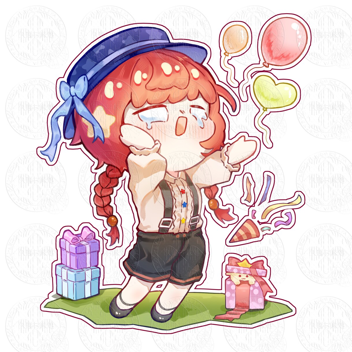 Q版キャラクターステッカー制作承ります チビキャラ表情絵、イラスト、立ち絵など制作承ります イメージ1
