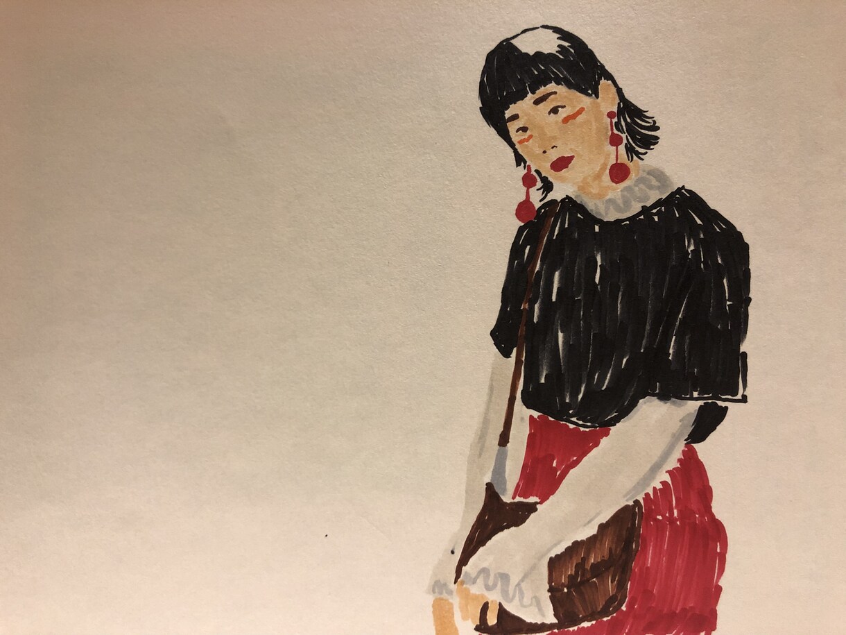 水彩ペンで人を描きます 紙袋やカード、飾る用、色々な用途で使えます イメージ2