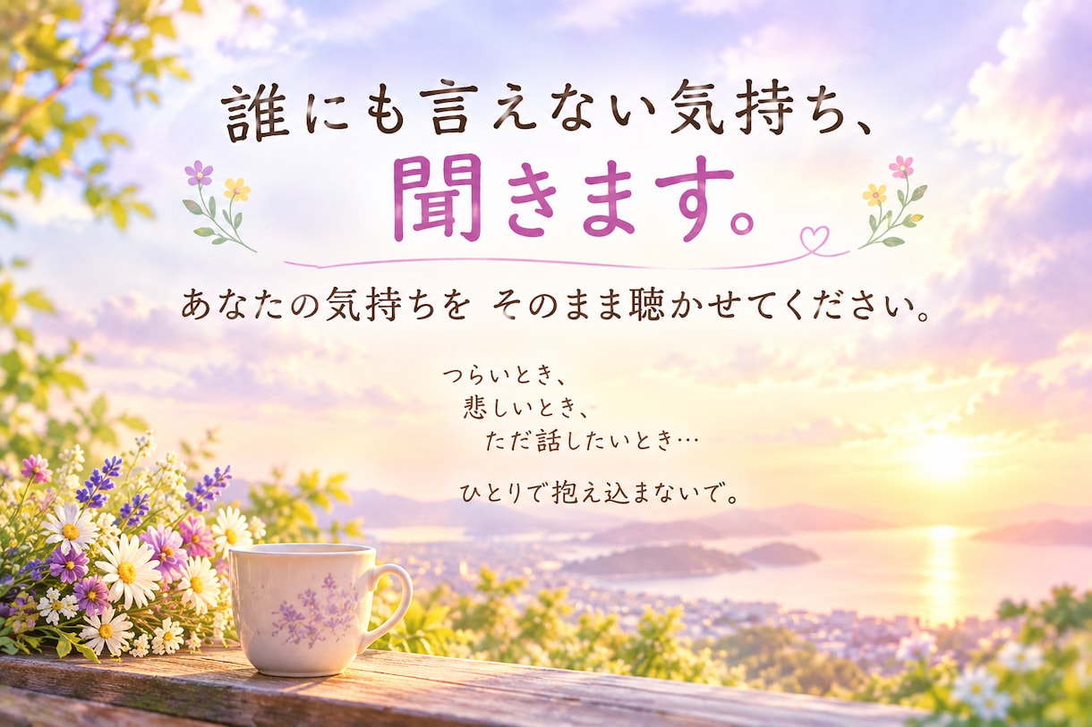 50代女性のモヤモヤ、同世代の私が優しく聴きます 夫婦・家族・仕事・これからの人生…何でもお話しください イメージ3