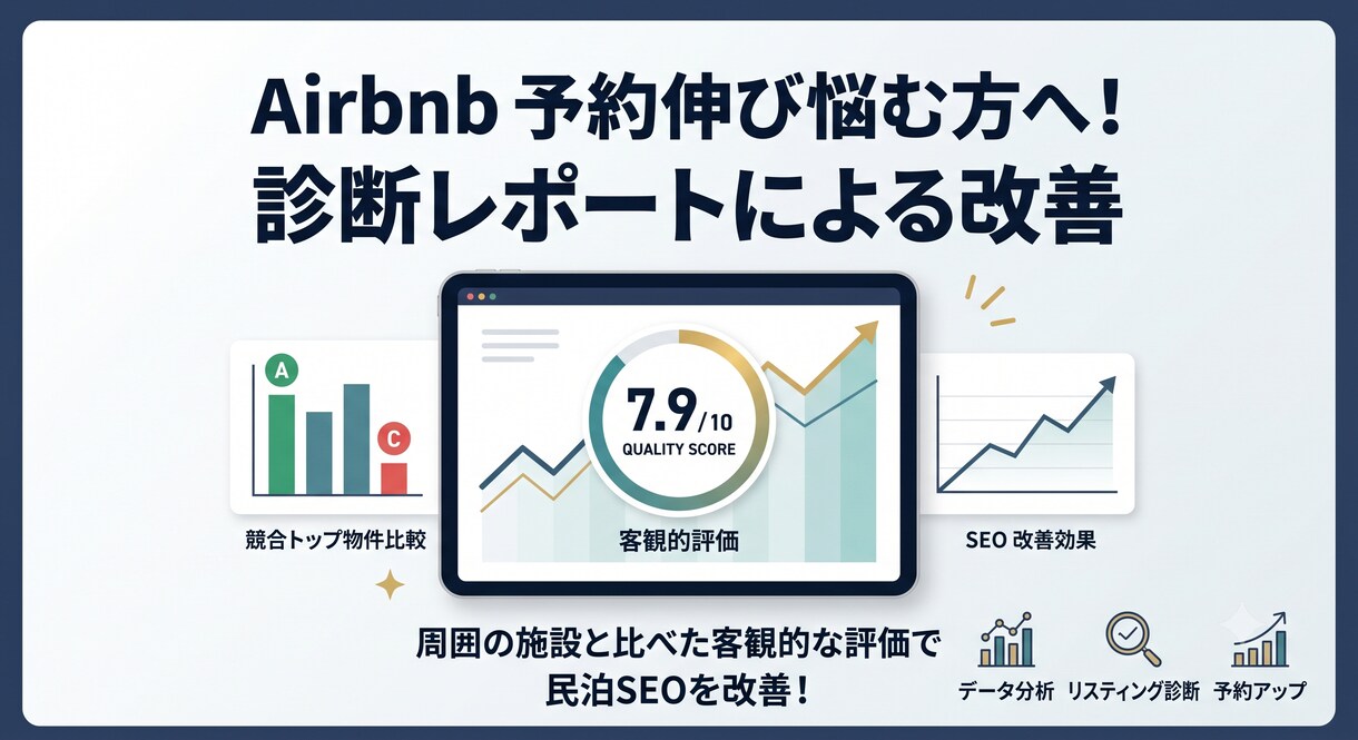 Airbnb集客改善につながる診断レポート作ります 周囲の施設と比べた客観的な評価で集客改善！ イメージ1