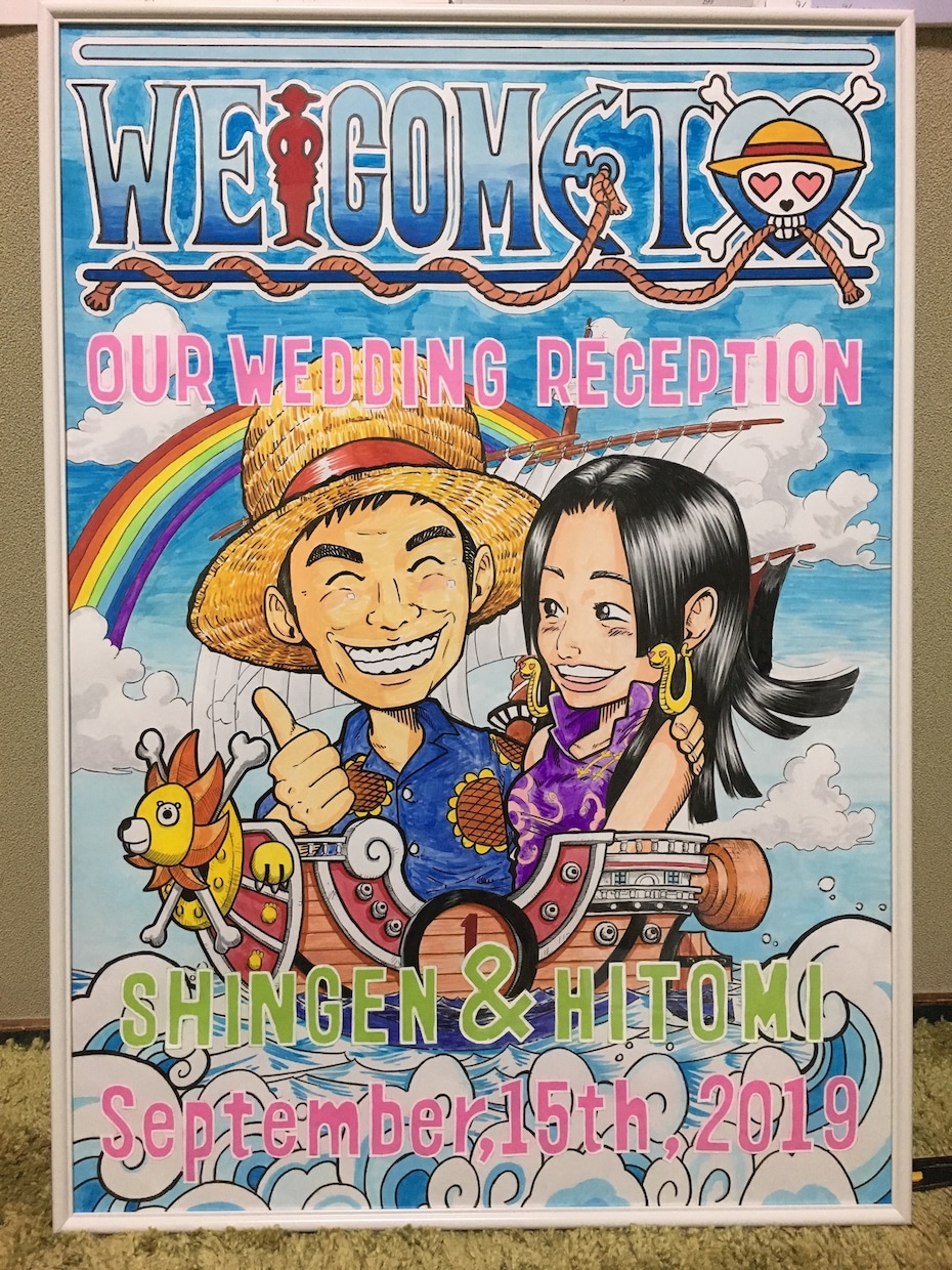 記念の日のプレゼントに写真から似顔絵描きます ご要望承ります　サイズのご相談して下さい イメージ1