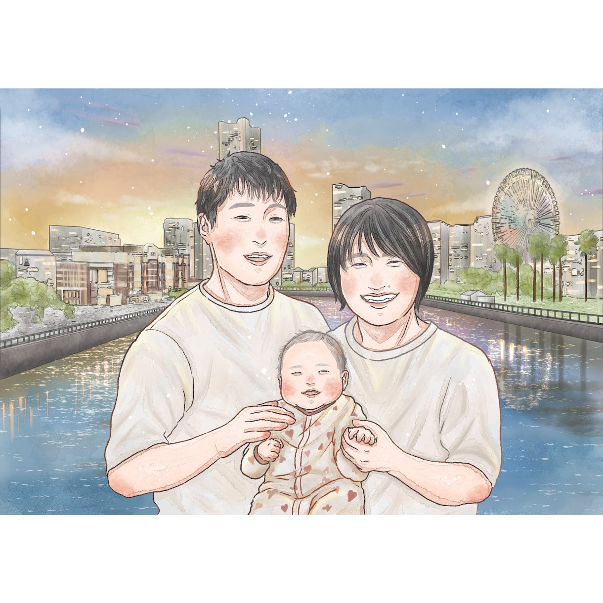 優しい雰囲気であたたかい似顔絵をお描きします プレゼント/記念日/還暦のお祝い/snsアイコン/大人数OK イメージ4