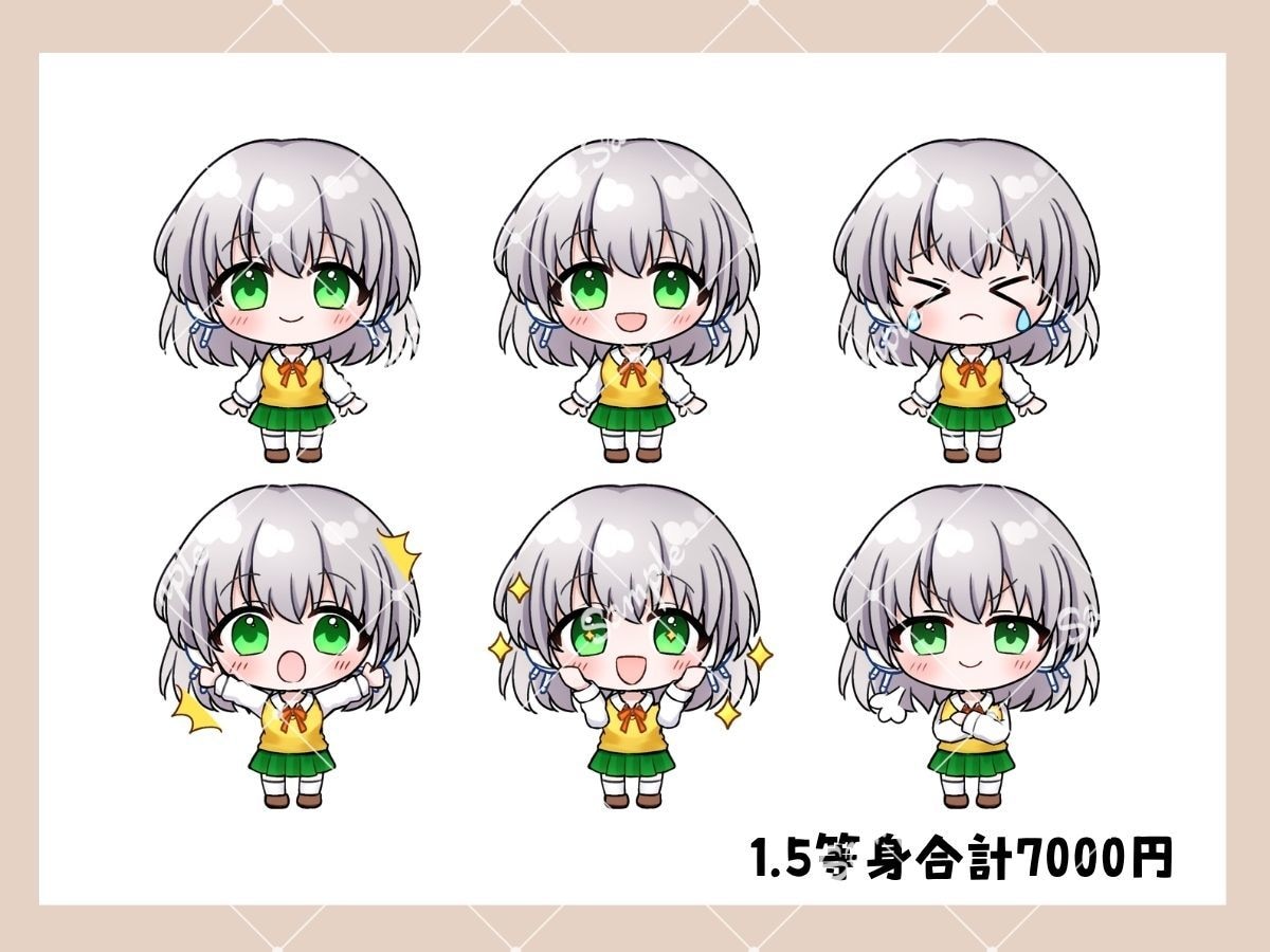 ちびキャラ、ミニキャライラストお描きします アイコン、サムネ、グッズにも!!商用料込みです イメージ5
