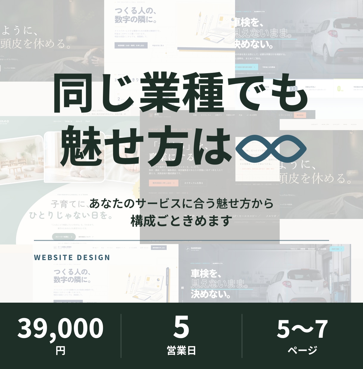 業種に合わせて構成から設計するHPを作ります テンプレなし・5営業日／5〜7ページのオリジナル イメージ1