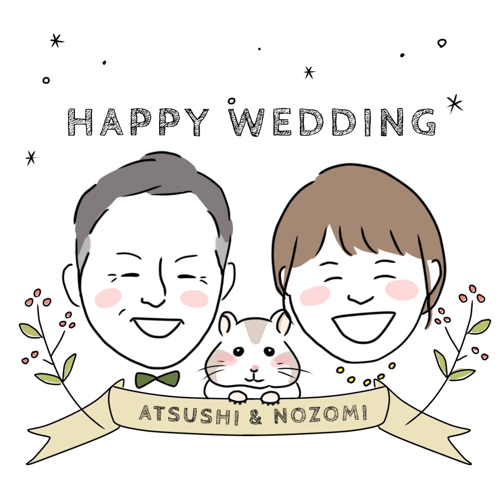 受注制作／ゆるっと似顔絵描きます データ納品！結婚式プチギフトのタグにおすすめ！ イメージ6