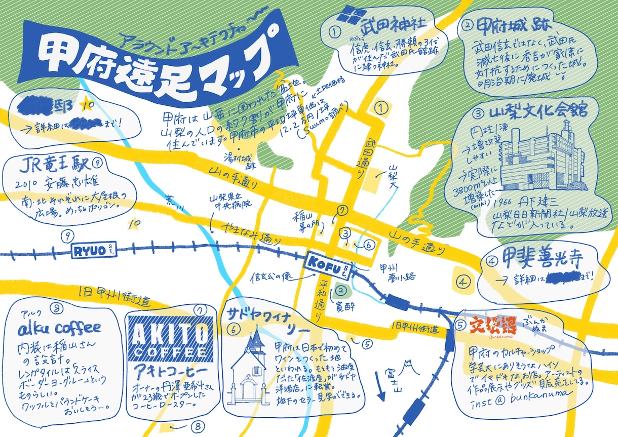 まち歩きマップ、イラストマップ描きます 地域の宣伝や、旅行の思い出などに イメージ2