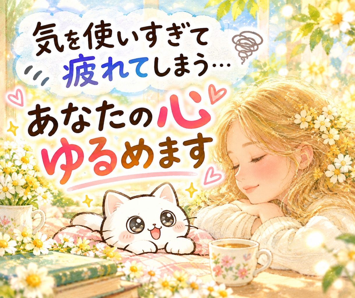 気を使いすぎて疲れてしまう｜あなたの心ゆるめます 安心して話せる、あなただけの静かな時間 イメージ2