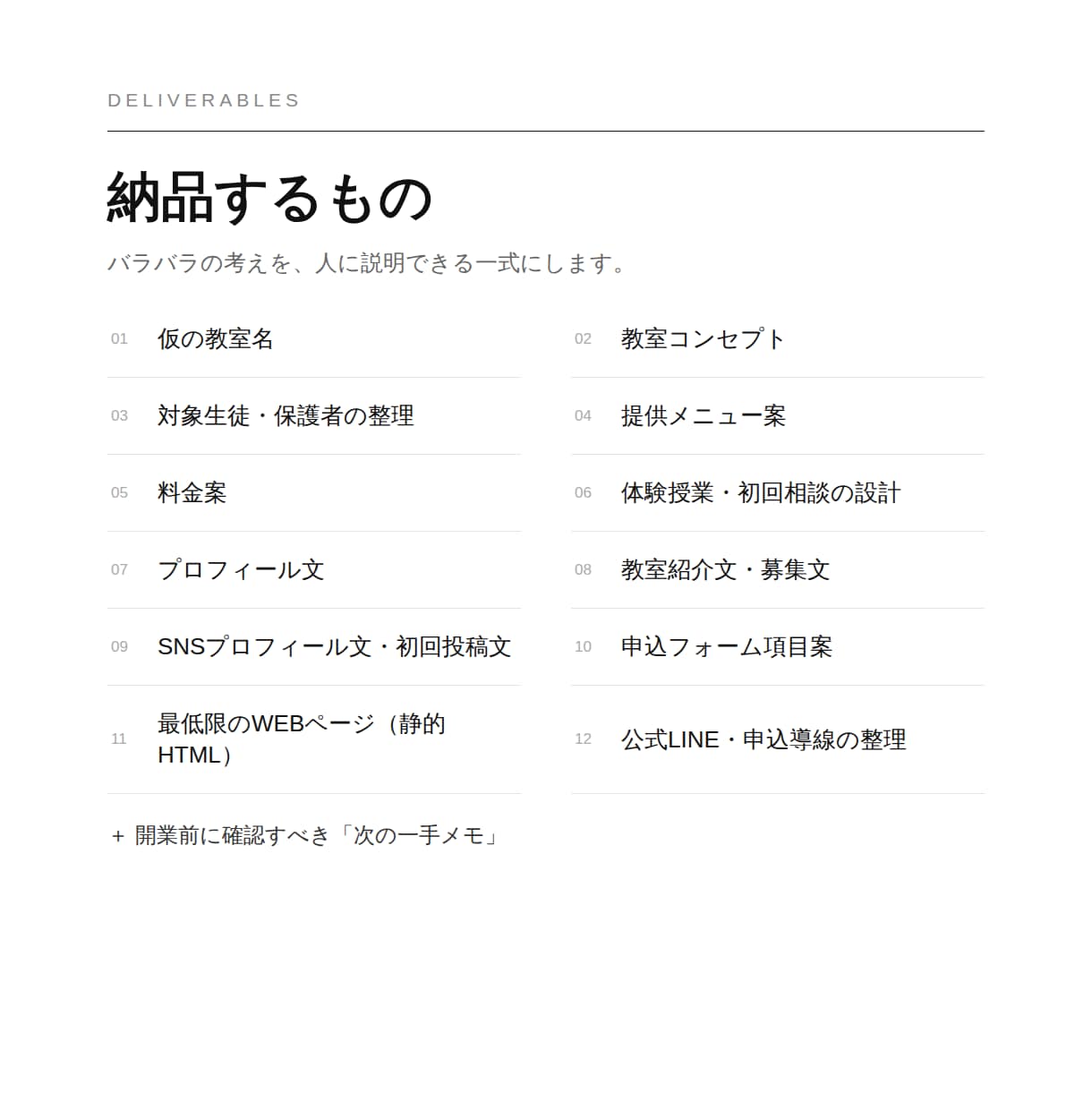 個人塾・教室の開業準備を一式ととのえます 開業相談15件。ひとりで考えるより，早く正確に整います イメージ4