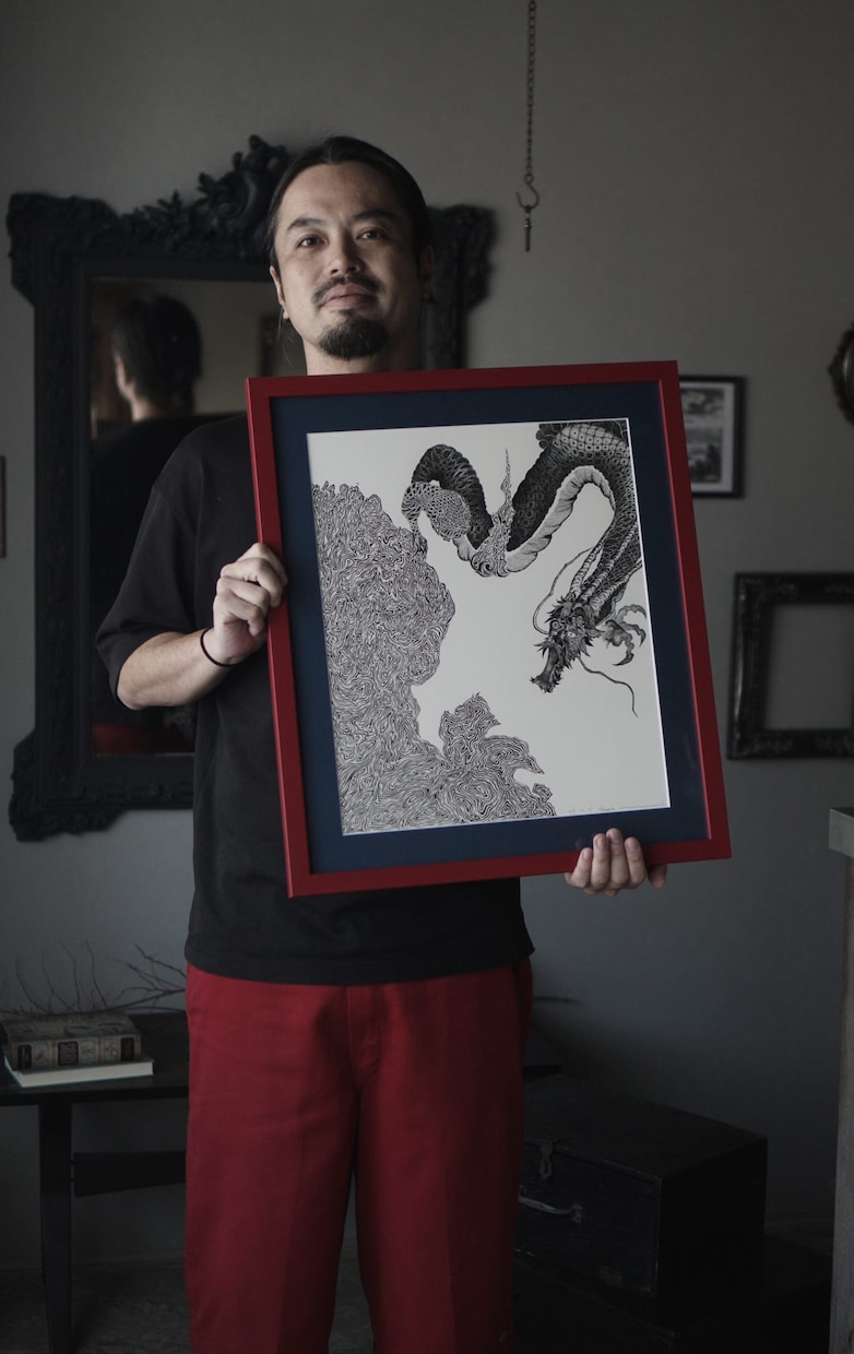 一点もの手描き額装済みアートを創作いたします 細いサインペンを使用した精密画を得意としております！ イメージ1