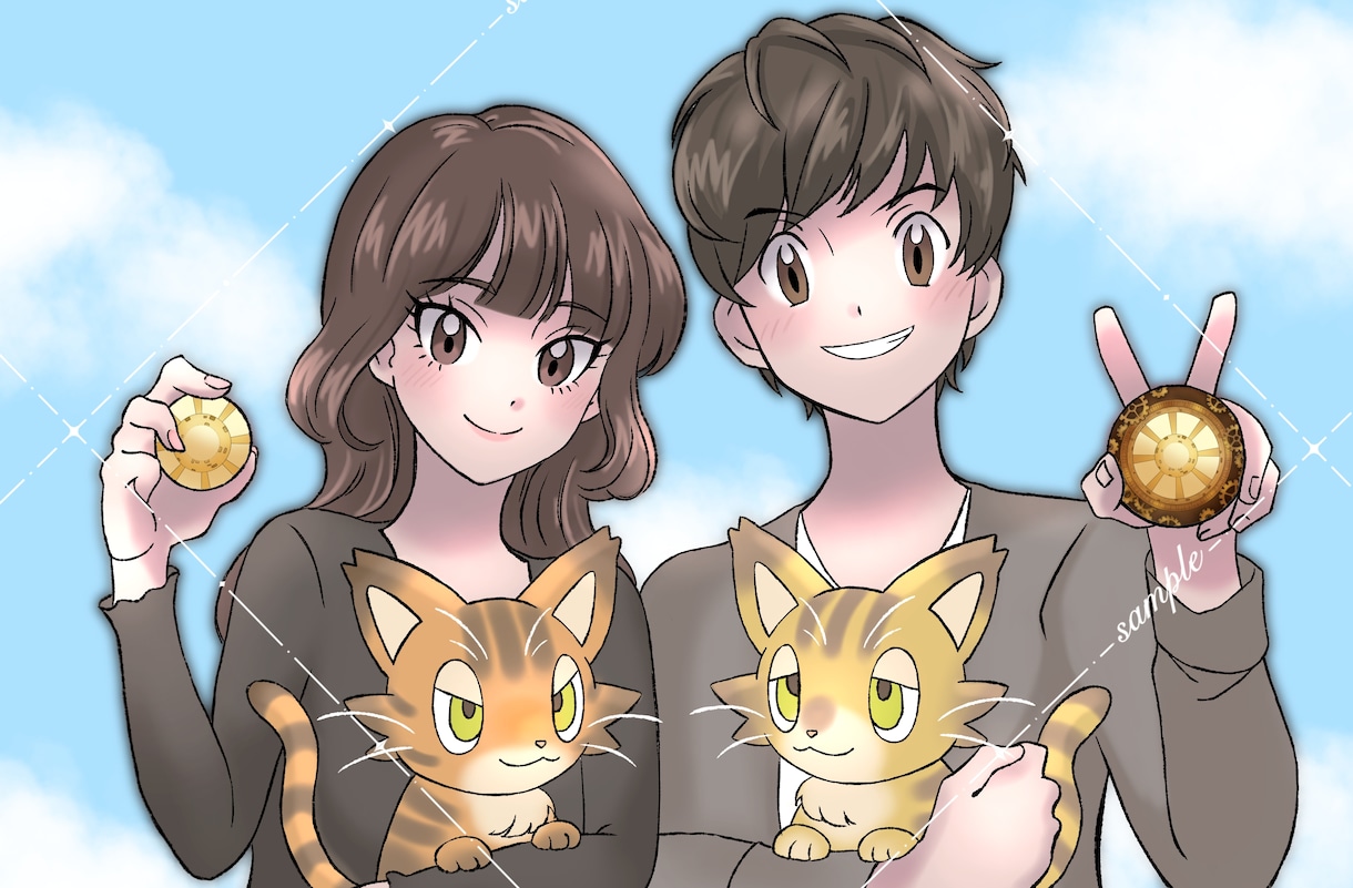 ポケモントレーナー風イラスト描きます トレーディングカード風やバトル風、ウェルカムボードにも♡ イメージ6