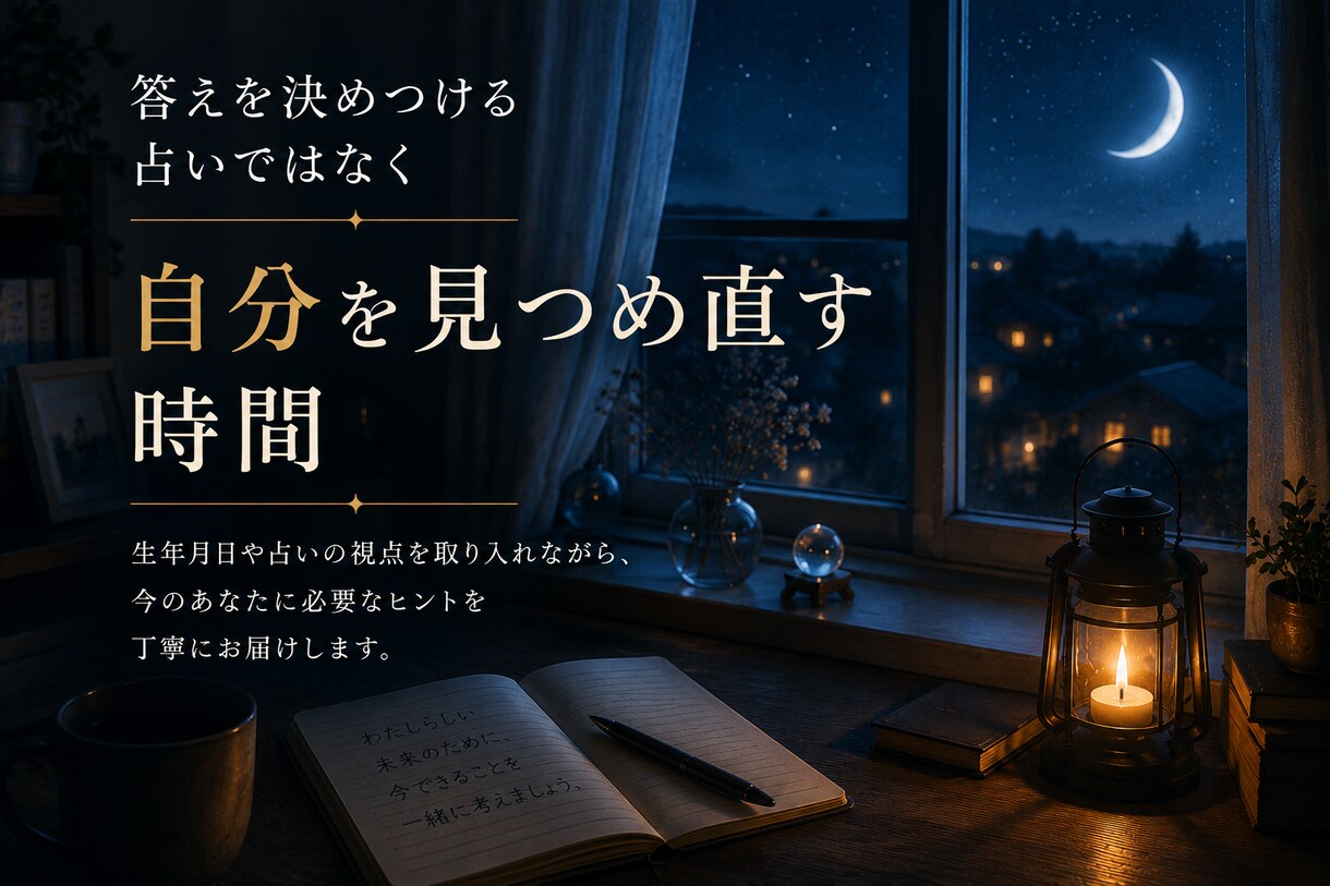 眠れない夜の不安や人生の迷いを整理します 仕事・お金・これからの人生相談に寄り添います イメージ3