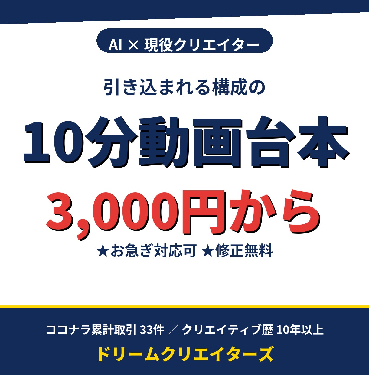 AI×現役クリエイターがYouTube台本書きます 10分動画の台本が3000円〜　翌日から対応可 イメージ1