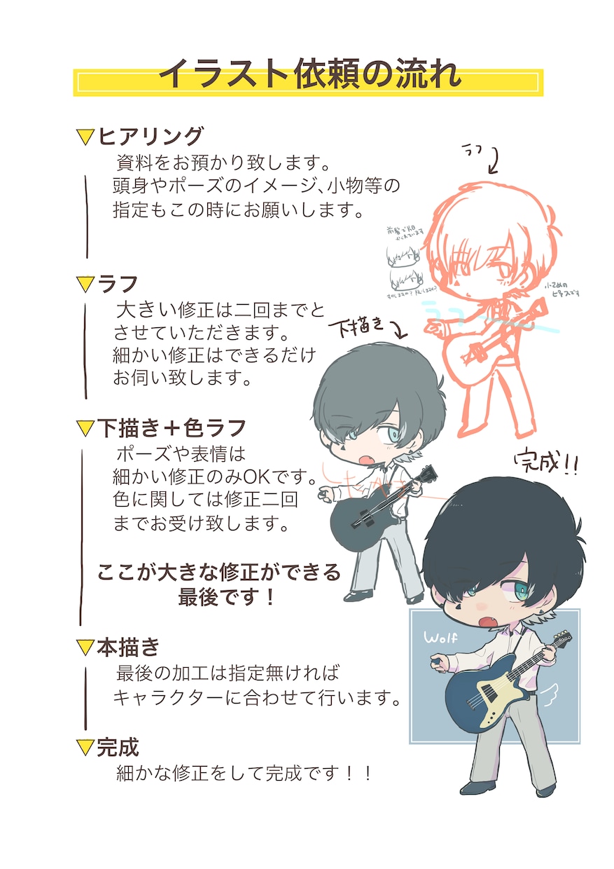 あなた「らしさ」が出せるデフォルメイラスト承ります ポーズに個性がある、等身低めのキャラクターを作成いたします。 イメージ2