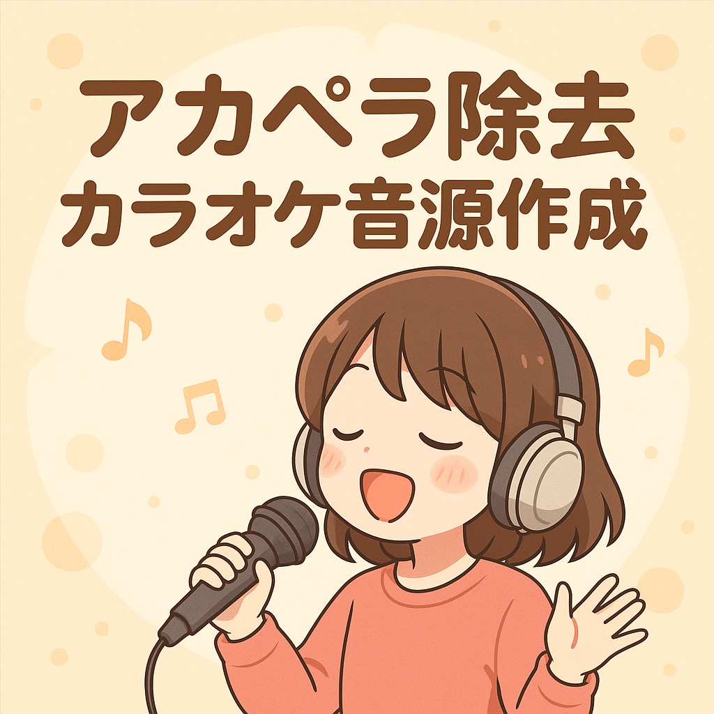 アカペラ除去・カラオケ音源作成します 原曲からボーカルを取り除き、カラオケ音源を制作します。 イメージ1