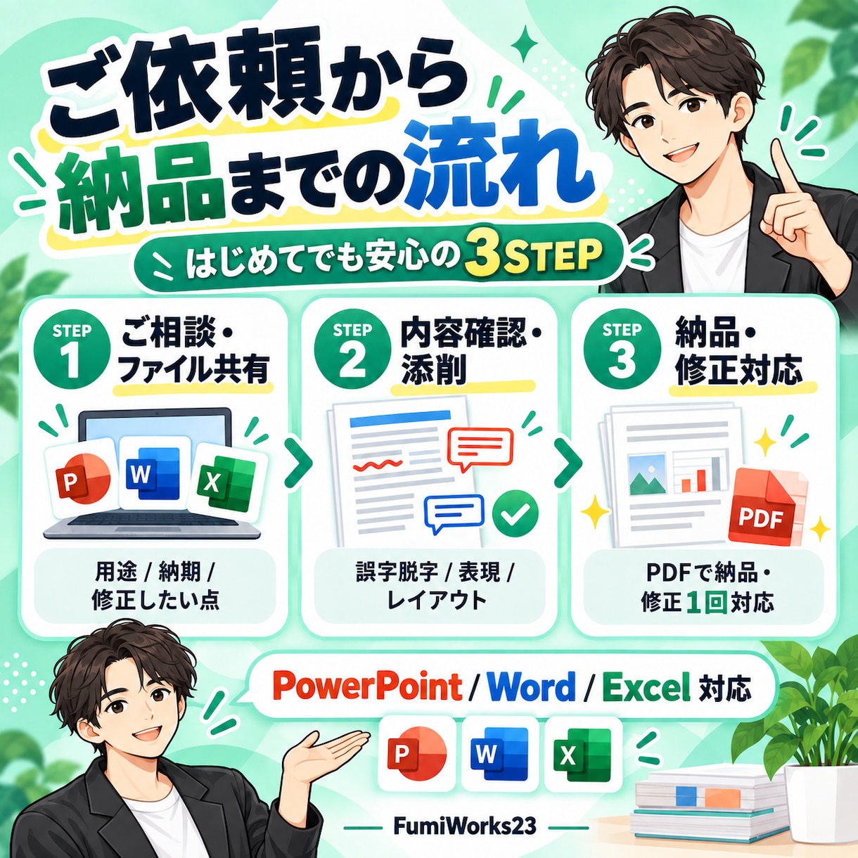 資料を見やすく整えます Word・Excel・PowerPoint資料を丁寧に添削 イメージ2