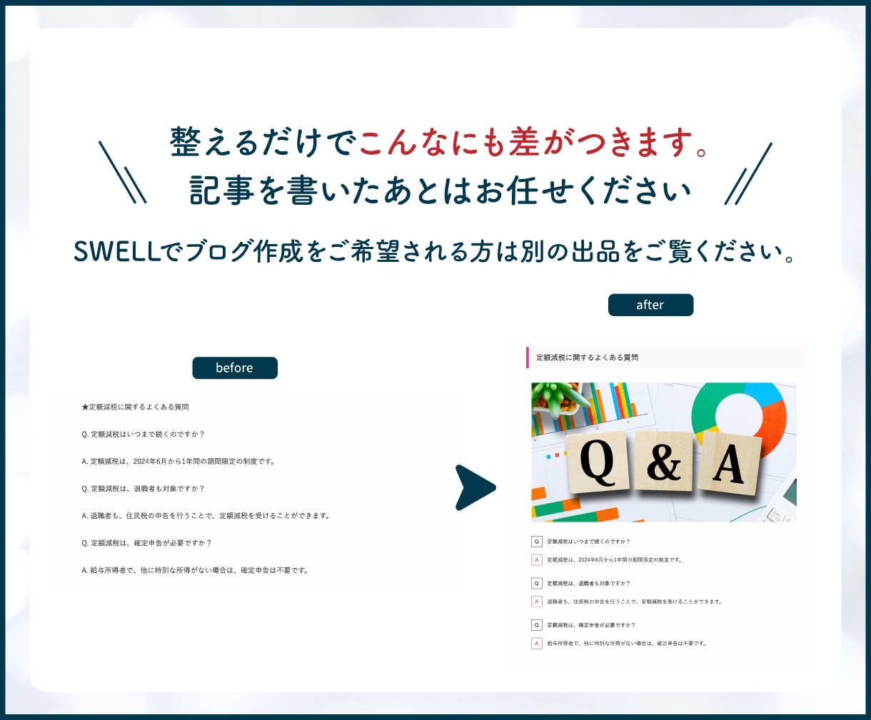 SWELL記事装飾の丸ごと代行いたします 読みやすい記事へ装飾代行！あなたは執筆に集中 イメージ5