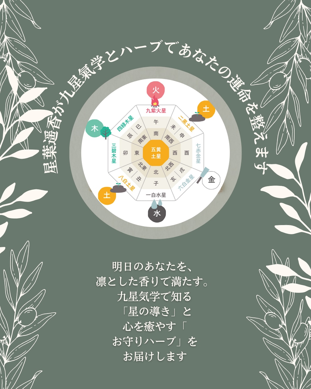 星葉遥香が九星気学とハーブであなたの運命を整えます 星の動きから運命を読み、最適な香りで心と身体、運気を整えます イメージ1