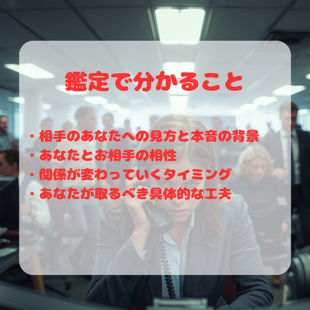 職場のあの人の本音と上手な付き合い方占います 上司・同僚・部下との悩みに、これからの流れを鑑定します イメージ3
