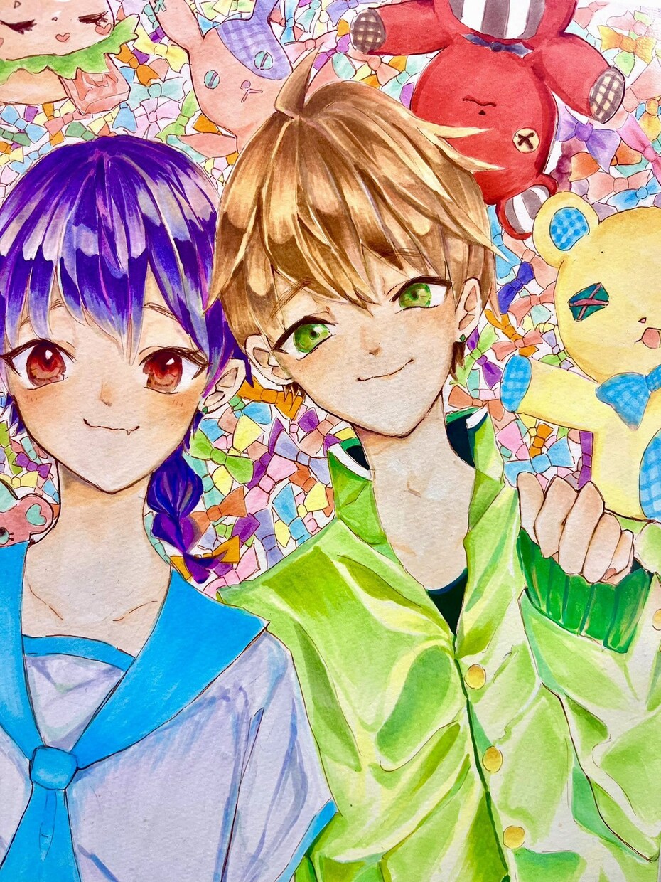 可愛いイラストを描いて依頼主様を笑顔にします 配送可能！ぜひお部屋のお供にお飾り下さい イメージ1