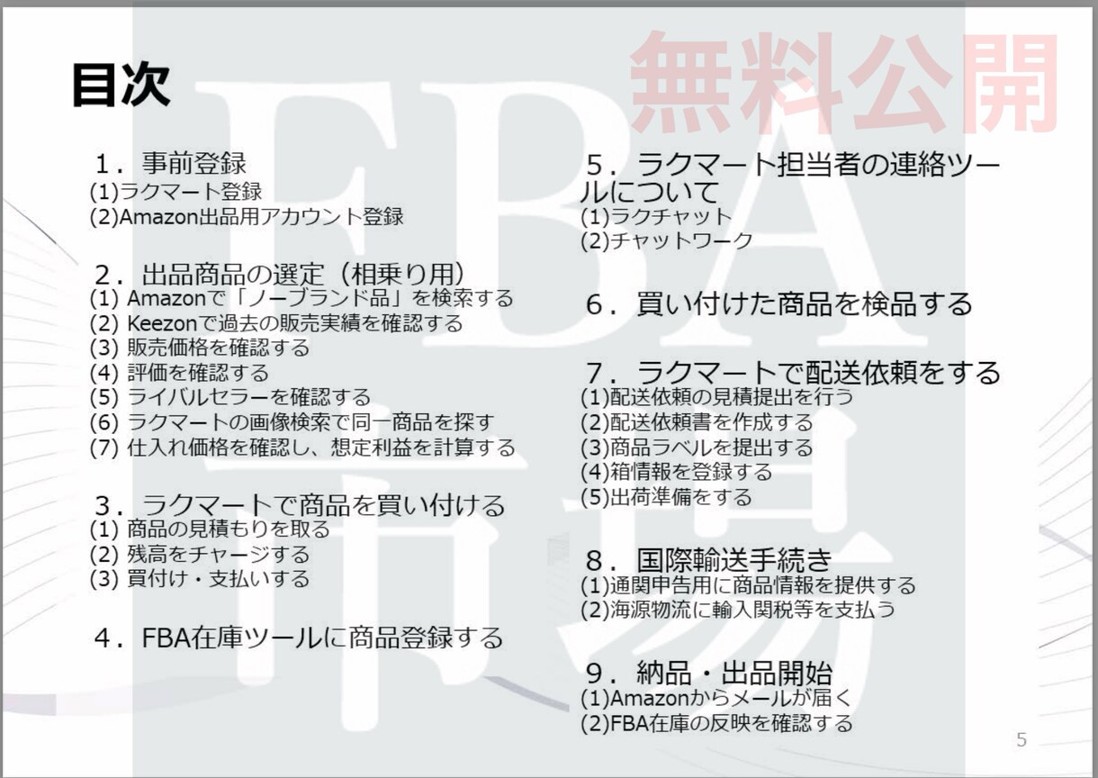Amazon FBA直送 完全マニュアル販売します 中国輸入代行業者ラクマートを活用したモデル！120ページ以上 イメージ3