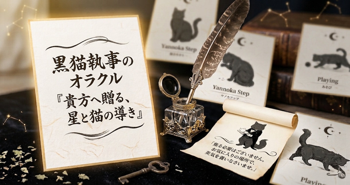 猫執事のオラクル鑑定｜教えとメッセージで癒やします 凝り固まったお心に｜猫のようにしなやかで優しい言葉の道標を イメージ1