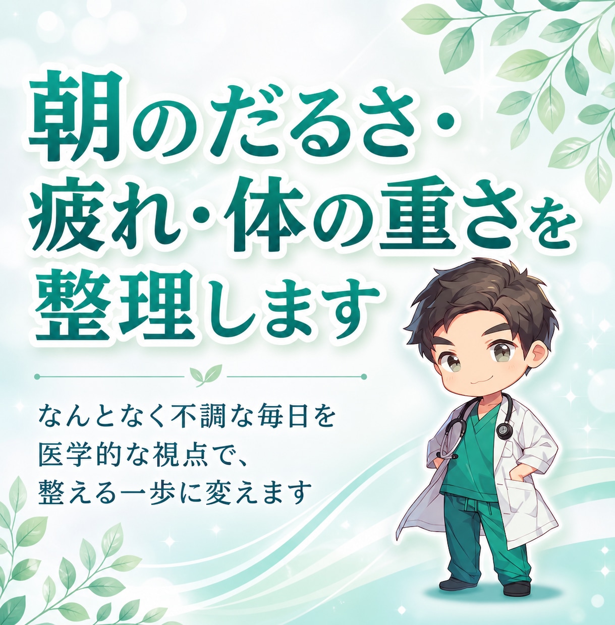 朝のだるさ・疲れ・体の重さを整理します なんとなく不調な毎日を医学的な視点で、整える一歩に変えます イメージ1