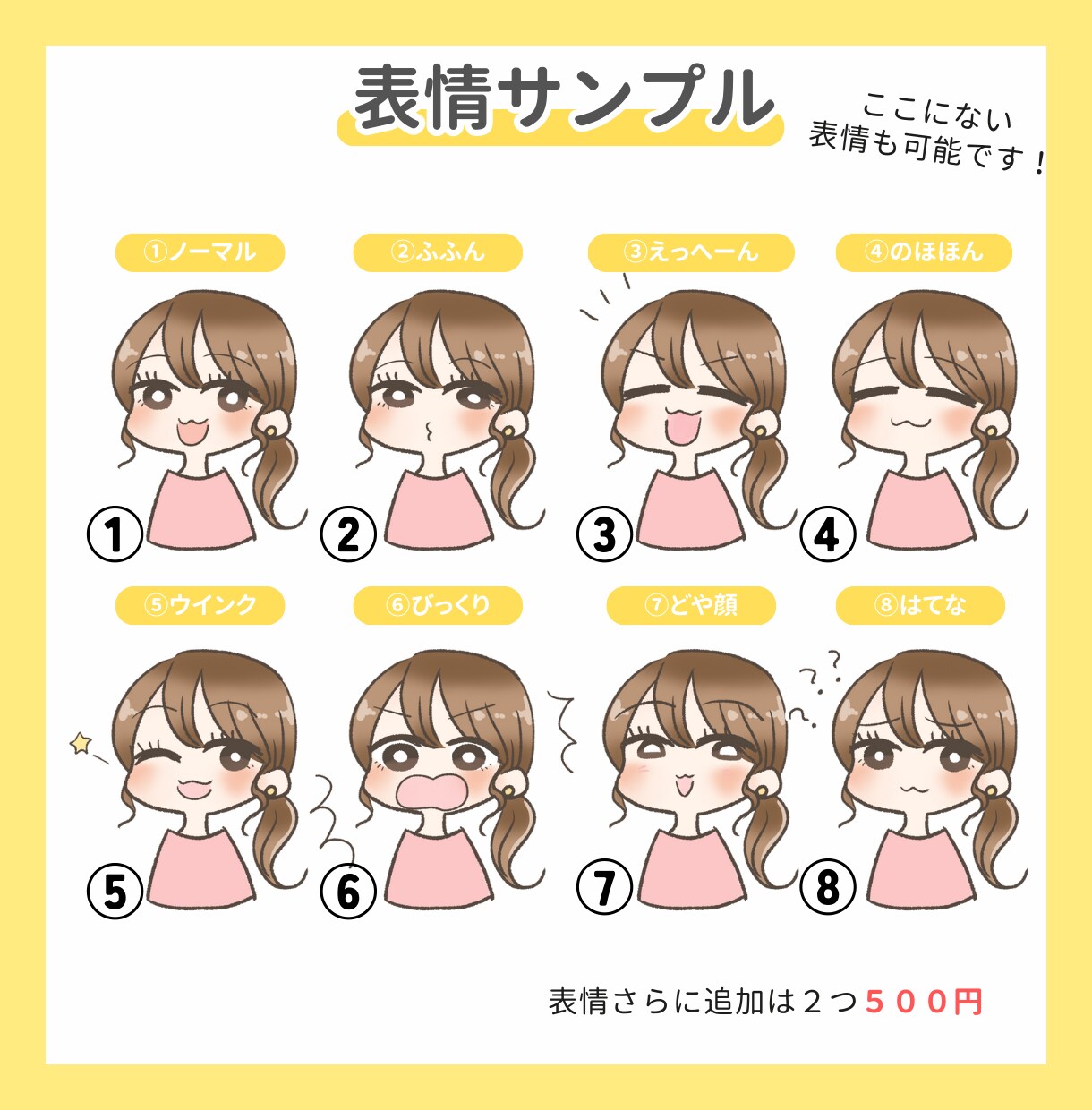 かわいい表情アイコンセット描きます ブログ吹き出しやインスタにも使えるアイコンです！ イメージ3