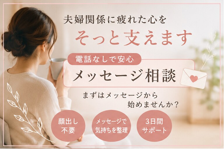 夫婦関係の悩み聞きます 頑張りすぎているあなたの心に優しく寄り添っていきます イメージ1