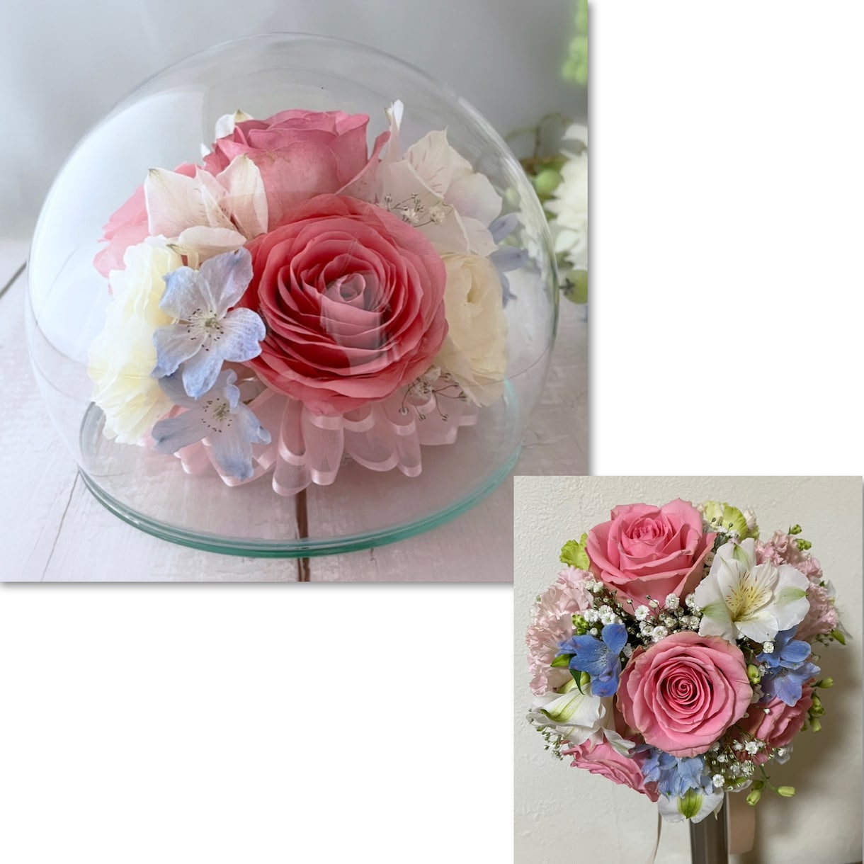 ブーケや記念のお花をドライフラワーに加工します 『要事前連絡』♡︎ʾʾ【 ボール型・ドーム型各1個】 イメージ6