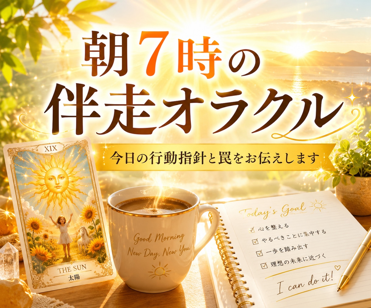 朝７時オラクル✨今日の運勢と行動指針をお伝えします 目標達成や習慣化を叶えたいあなたのための毎朝の伴走鑑定です✨ イメージ1