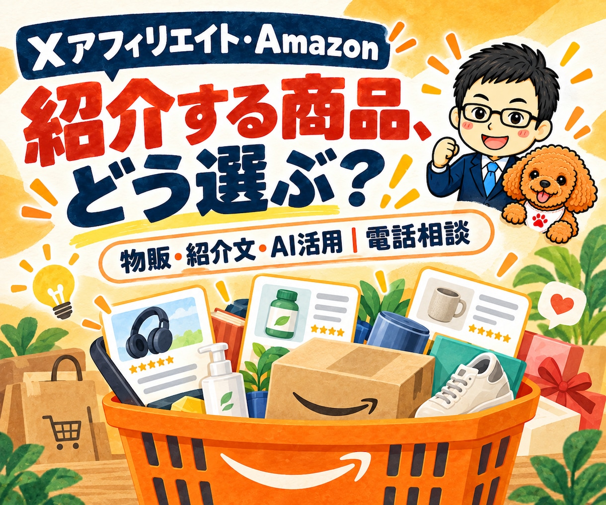 Xアフィリエイト・Amazon運用相談に乗ります 物販に特化｜商品選び・紹介文・AI活用の疑問を電話で イメージ1