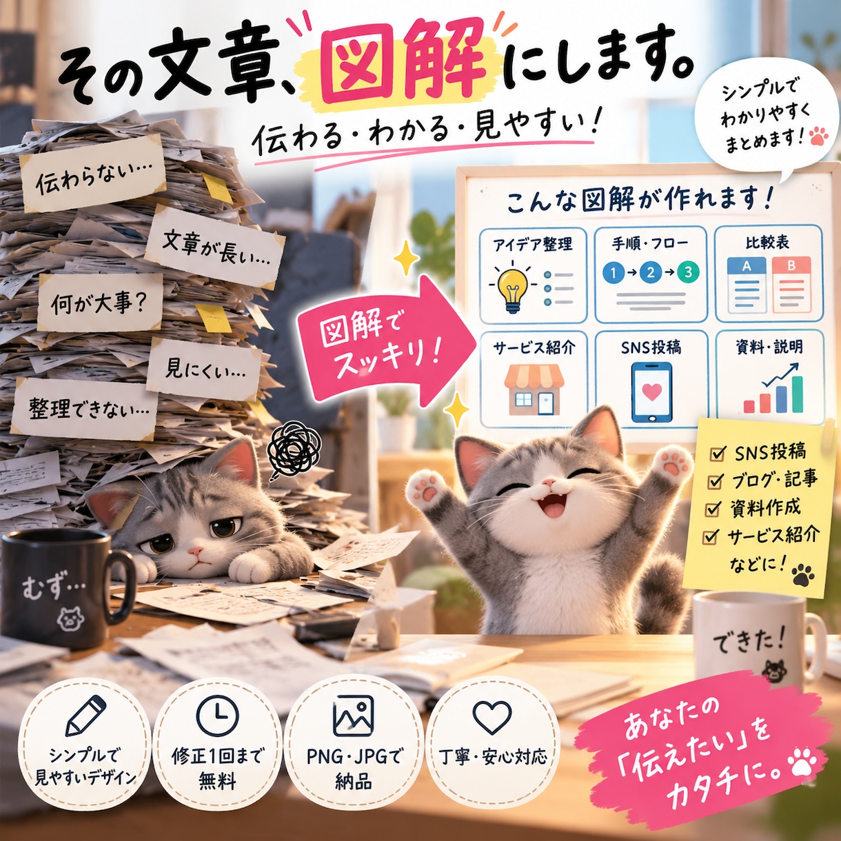 シンプルで見やすい図解を作成します SNSや資料に使える図解を丁寧に作成。 イメージ2