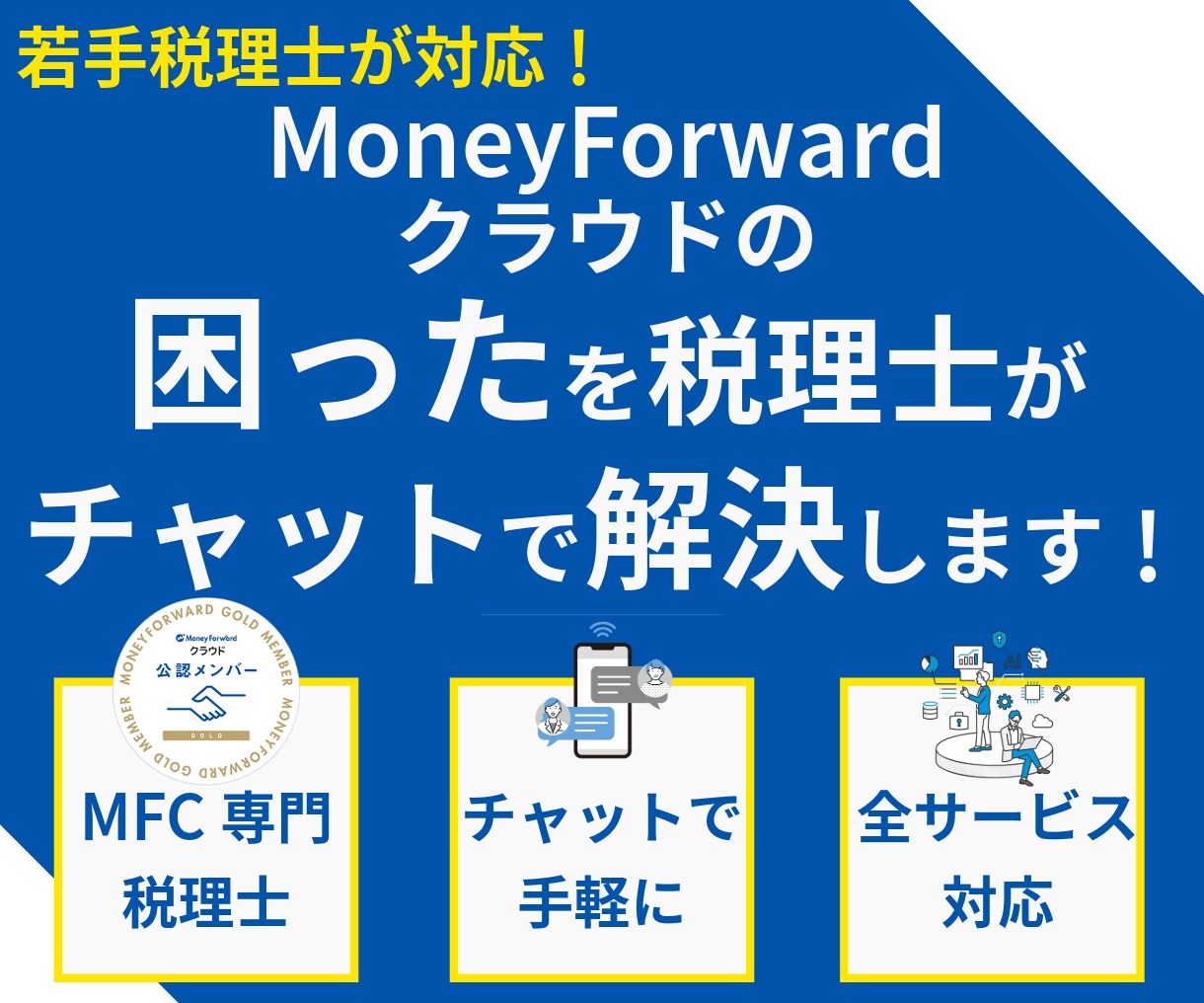 マネーフォワードクラウドの困ったを解決します MFC専門若手税理士がチャットでサポート イメージ1