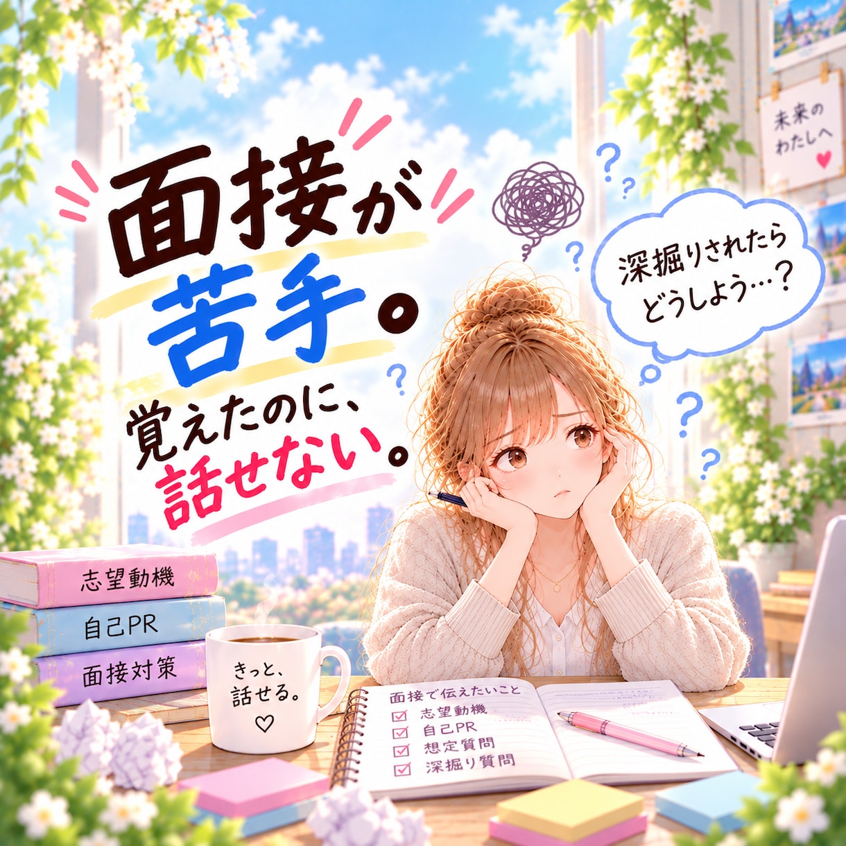 面接が苦手な方へ｜回答整理・模擬面接まで対策します 丸暗記では話せない。深掘りが怖い。自分の言葉で話せる面接へ イメージ1