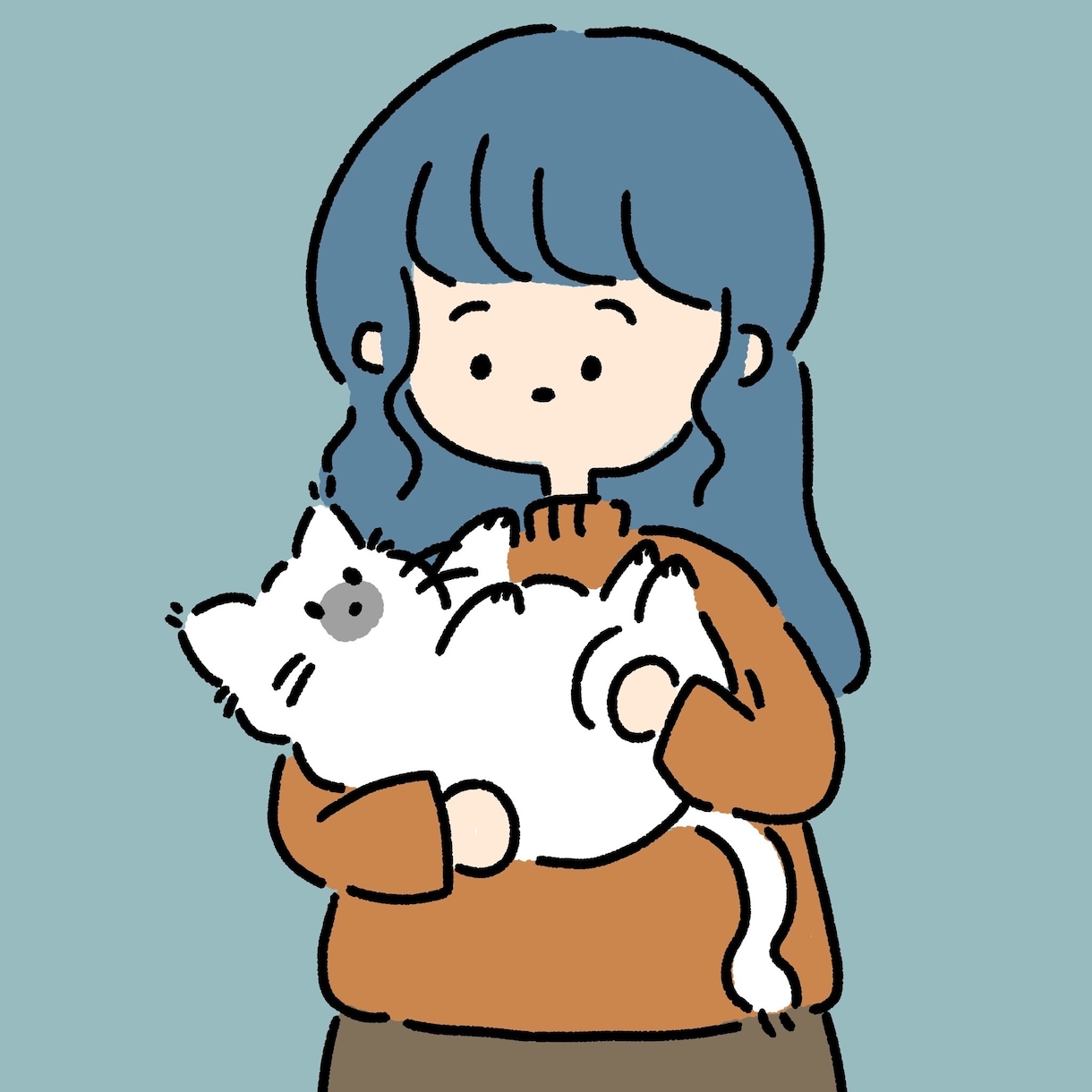 シンプル可愛い似顔絵アイコン描きます 2人まで基本料金◎動物も大歓迎です♪ イメージ1