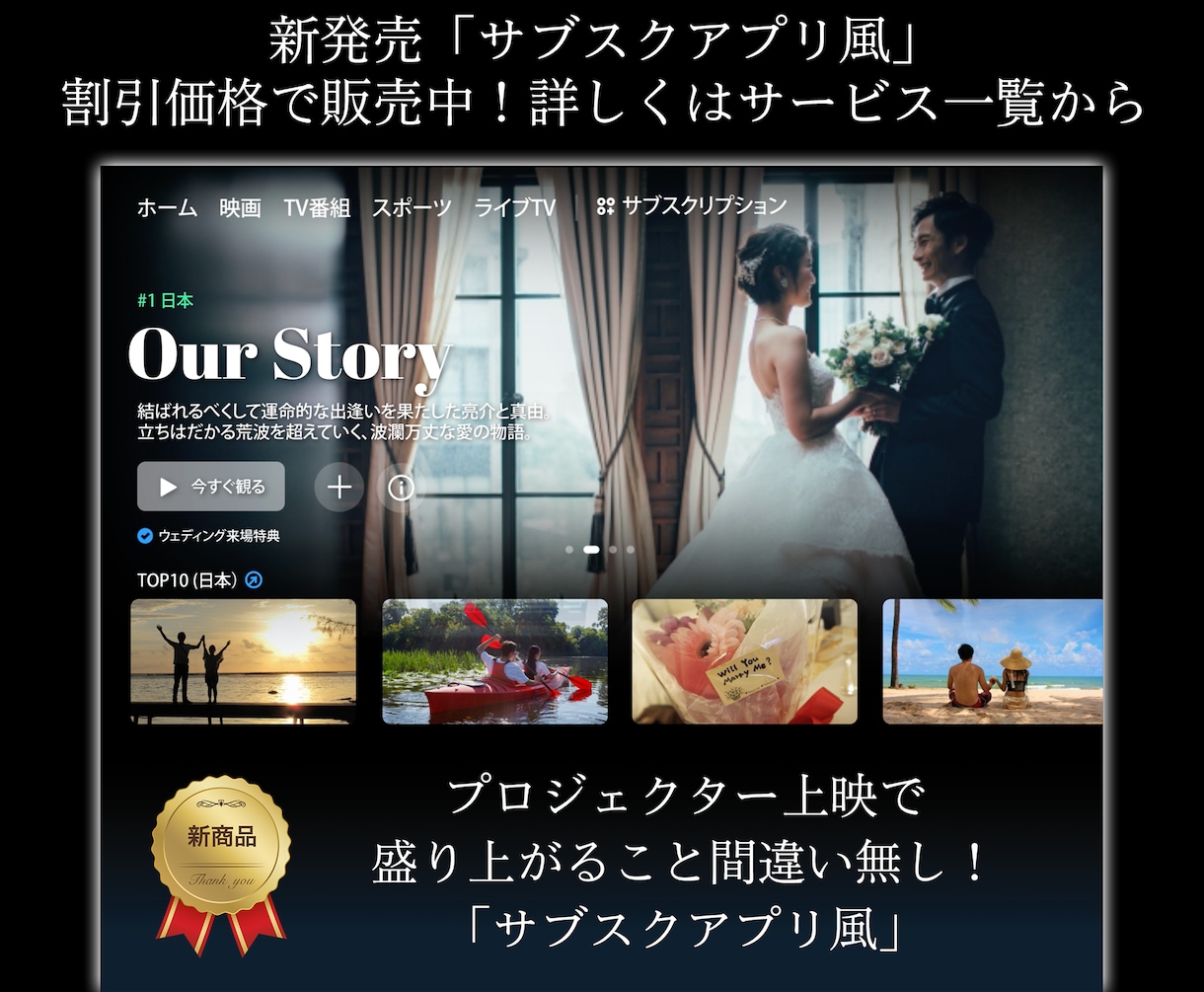 検索エンジン風-結婚式プロフィールムービー作ります 【全部料金込み】DVD無料/迅速対応/何度でも修正可 イメージ6