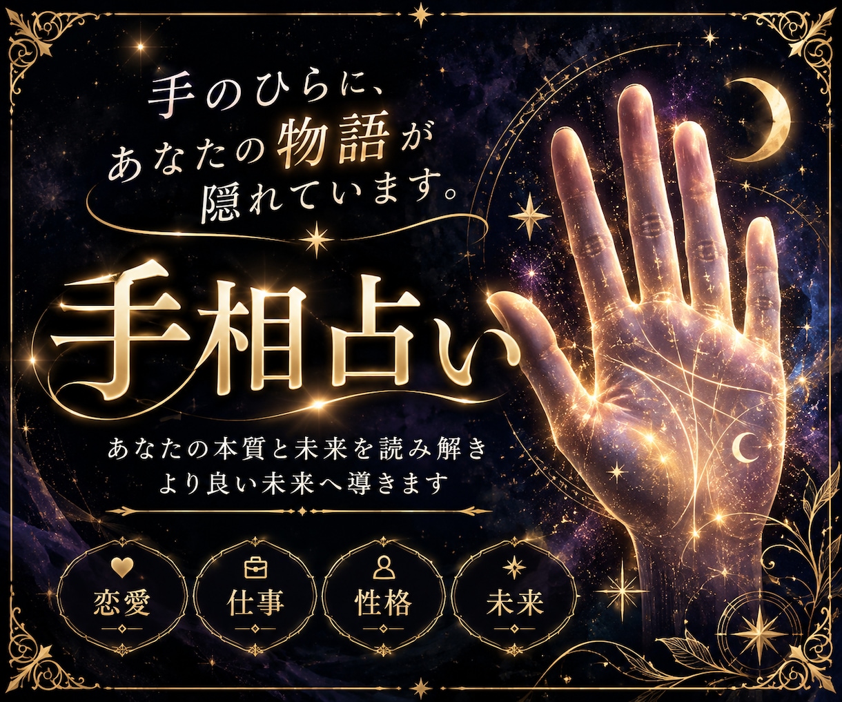 手相で仕事運・金運・恋愛運◆3年間の未来を占います 両手の手相からあなたの才能と今後の運勢を丁寧に読み解きます イメージ1