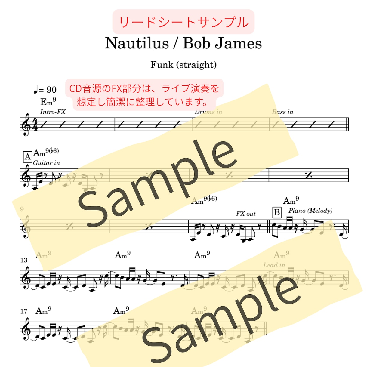 耳コピ採譜｜メロ譜・コード譜・リードシート作ります コピーできない曲を正確な譜面にします イメージ2